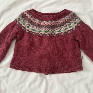 Coconuts Burgundy Sweater with Geometric Design